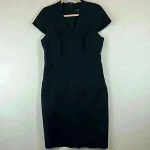 J. Crew 365 Sheath Dress Sz 12 Navy Blue Cap Sleeves Career Business Office